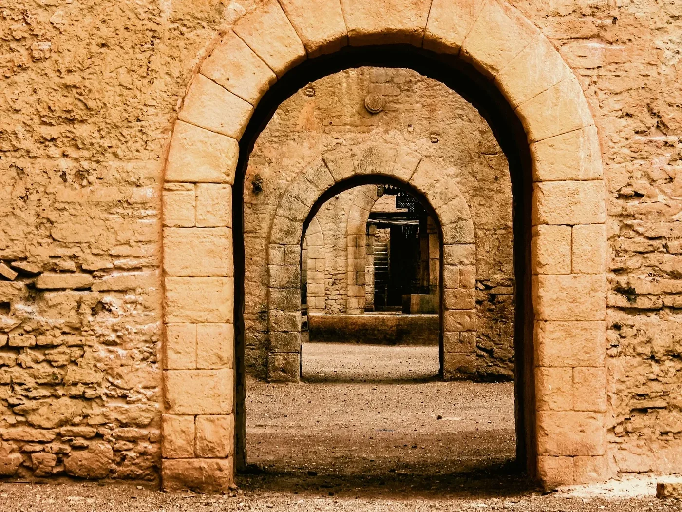 Stone wall of wine cellar